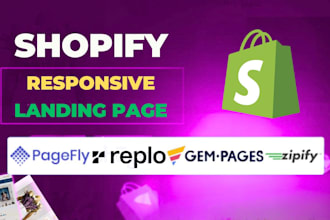 build shopify landing page or clone website with gempages pagefly zipify replo