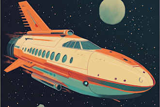 draw custom spaceship sci fi steampunk nft