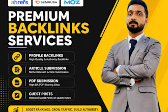 guest post, profile , pdf backlinks, article submission