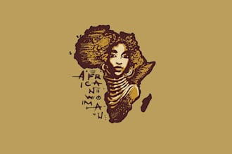 design african woman t shirt logo