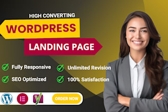 create wordpress landing page with elementor
