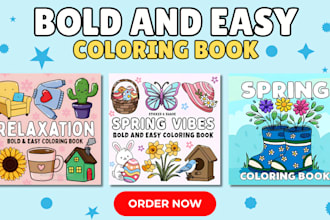 create a bold and easy coloring book for amazon KDP