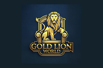 do creative gold lion world mascot logo delivered within two days