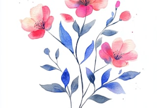 paint watercolor flowers, watercolor logo