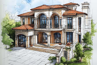 design and draft plans for houses, villas or any building