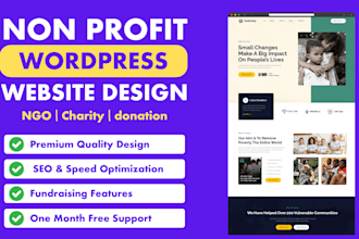 build a nonprofit website for charities, charity, ngos, and donation platforms