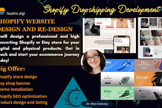 do shopify dropshipping website design and redesign or shopify store cloning