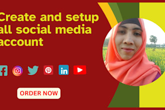 create and setup all social media account and business page