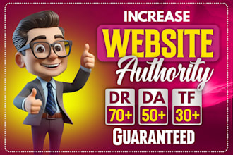 increase domain authority moz da ahrefs DR 70 and tf