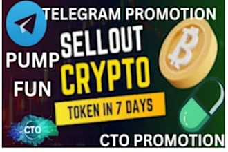 do telegram promotion, trend crypto token on headline pump fun  to 100x token