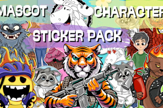 draw a cute character, unique mascot, custom stickers, logo