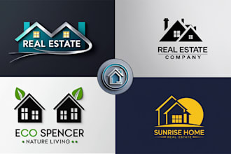 make a unique real estate, construction, realtor, home logo