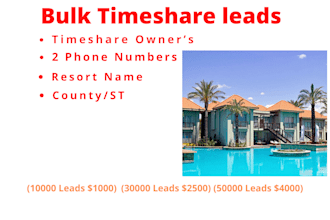 do provide bulk timeshare owner leads with big discount