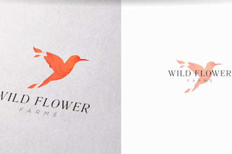 create a modern and creative logo for your wildflower farm