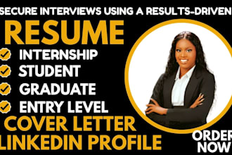 write ats friendly resume for fresh graduate, internship and entry level