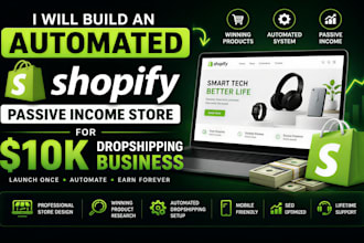 build an automated shopify passive income store for 10k dropshipping business