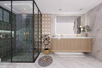 design, render your bathroom, master bathroom and walk in closet