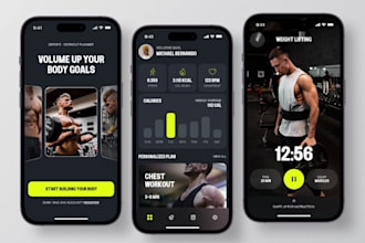 develop gym app, fitness app, workout app, health and fitness and nutrition app