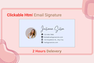 design a clickable html email signature for gmail, outlook and more