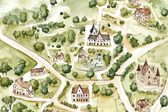 paint a customized digital watercolor wedding map
