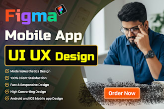 design a clean mobile app UI UX in figma with clickable prototype