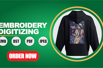 do logo embroidery digitizing design or live images into dst
