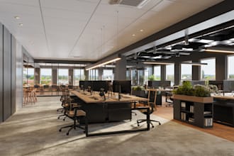 design, 3d models and renderings of commercial offices, halls, and lounges