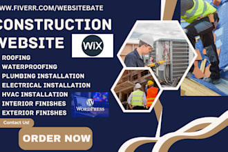 do construction roofing plumbing landing page contractor handyman solar website