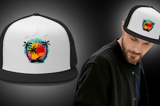 create unique hat or cap design for side and front patches