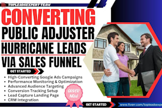 generate converting public adjuster leads hurricane leads insurance claim funnel