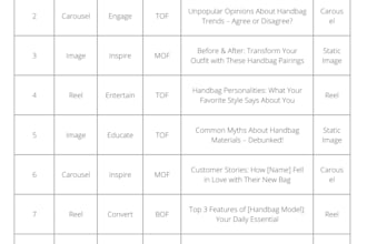 create you a social media content calendar for your business