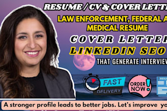 do law enforcement, federal, medical, healthcare resume and cover letter
