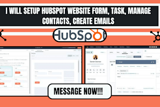 setup hubspot website form task management contacts create emails