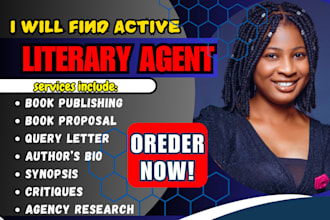 locate the perfect literary agent for you book genre, query letters, synopsis