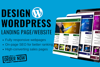 develop wordpress website for business, wordpress landing page for product