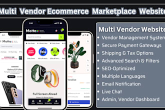 create multi vendor ecommerce marketplace website, multi vendor website design