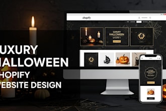 design a high end modern halloween themed luxury shopify website