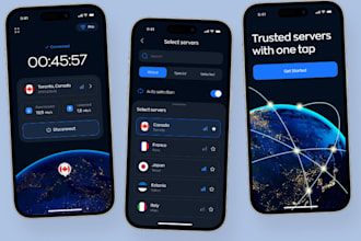 do a premium VPN app with admin panel, in app purchase, admob and video ads