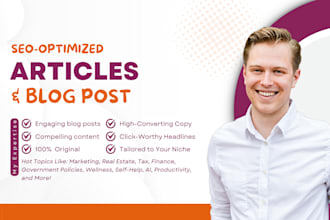 write SEO optimized article writing and blog post real estate tax finance writer