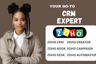 set up your zoho CRM, zoho creator, zoho campaigns, zoho form and zoho books