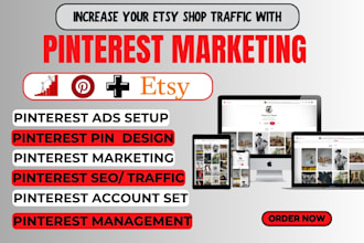 be your pinterest marketing manager setup pins ads, boards seo traffic for etsy