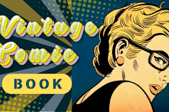 draw retro comic book, retro vintage comic illustration, vintage cartoon comic