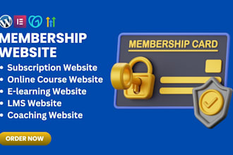 create membership website, subscription website, elearning membership website