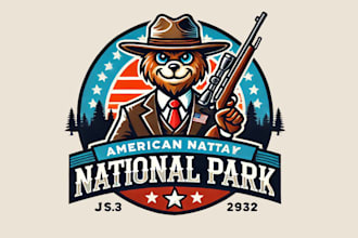 design american national park mascot logo within new concepts