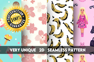 create 2d minimal seamless patterns flat design