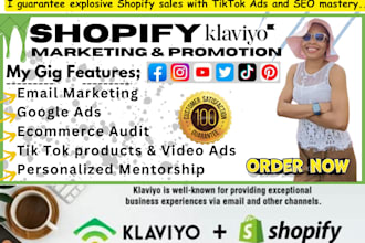 do shopify marketing, klaviyo shopify cj maintenance mentor to boost conversion