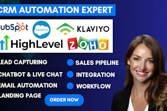 setup your hubspot crm, zoho crm, klaviyo crm workflows and email automation