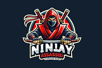 design ninja assassin mascot logo in 12 hours