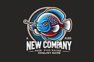 make an amazing discus fish mascot logo design in one day