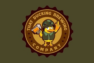 make super mascot ducking brewing company logo